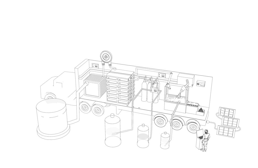Technical Illustration Service example Cut away of a vaccuum system Industrial equipment and machinery diagrams technical drawing of a chemical process